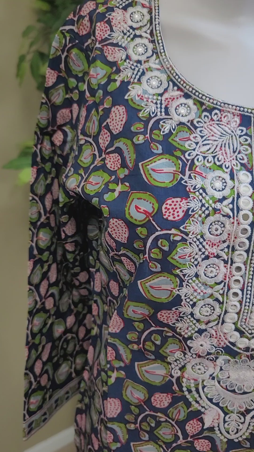 Kalamkari print cotton kurti set - video