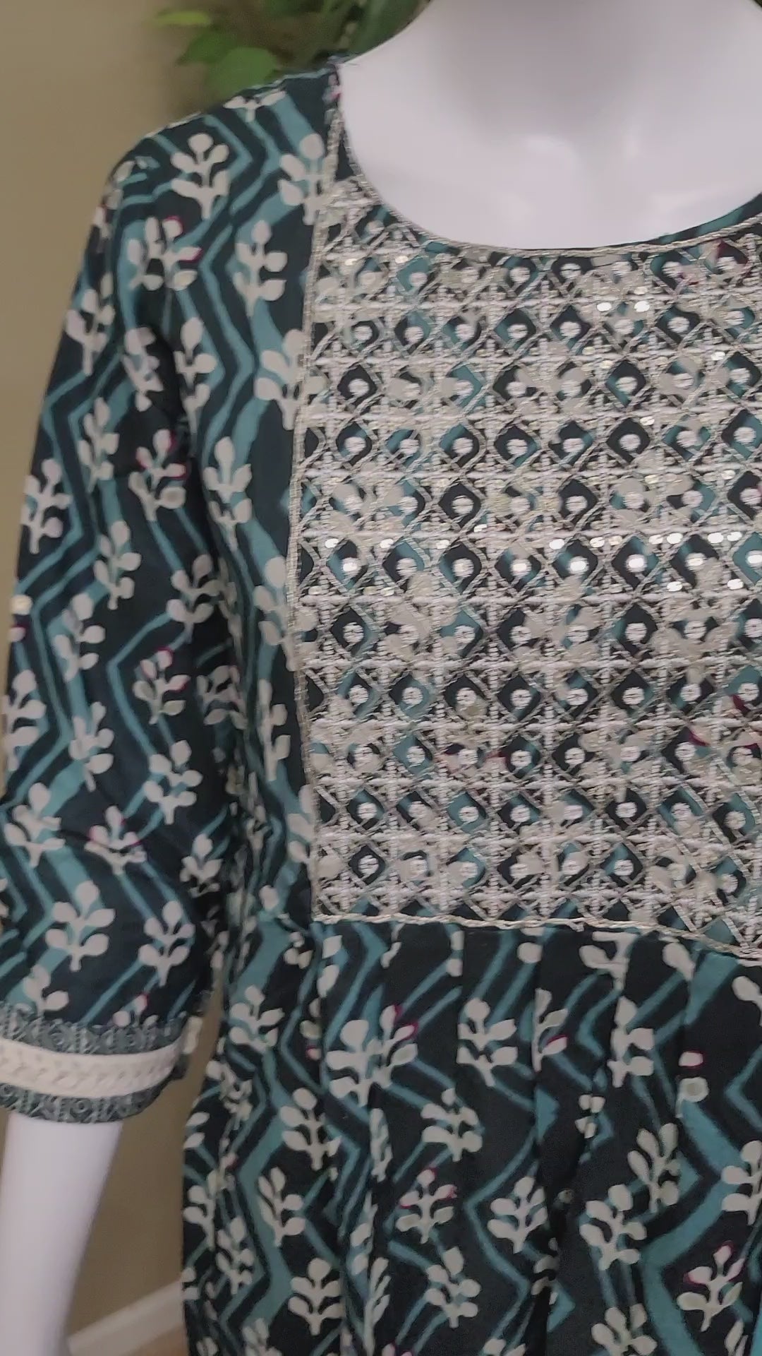 Premium Rayon Cotton 3 piece set in blue with beautiful embroidery - video