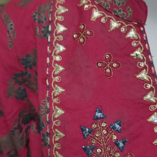 Red cotton long frock - video