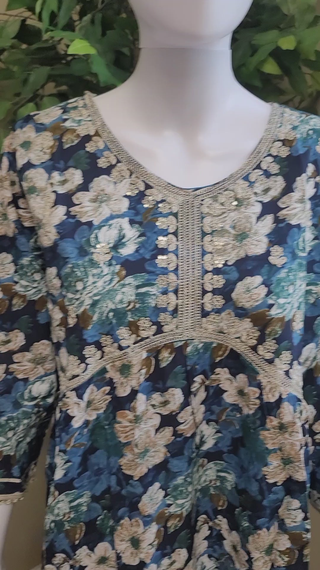 Rayon Cotton floral frock Blue - video